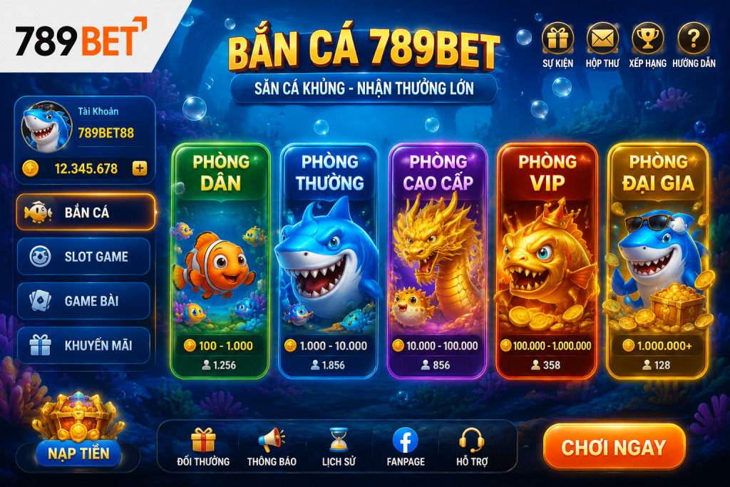 Giao diện sảnh game bắn cá 789BET