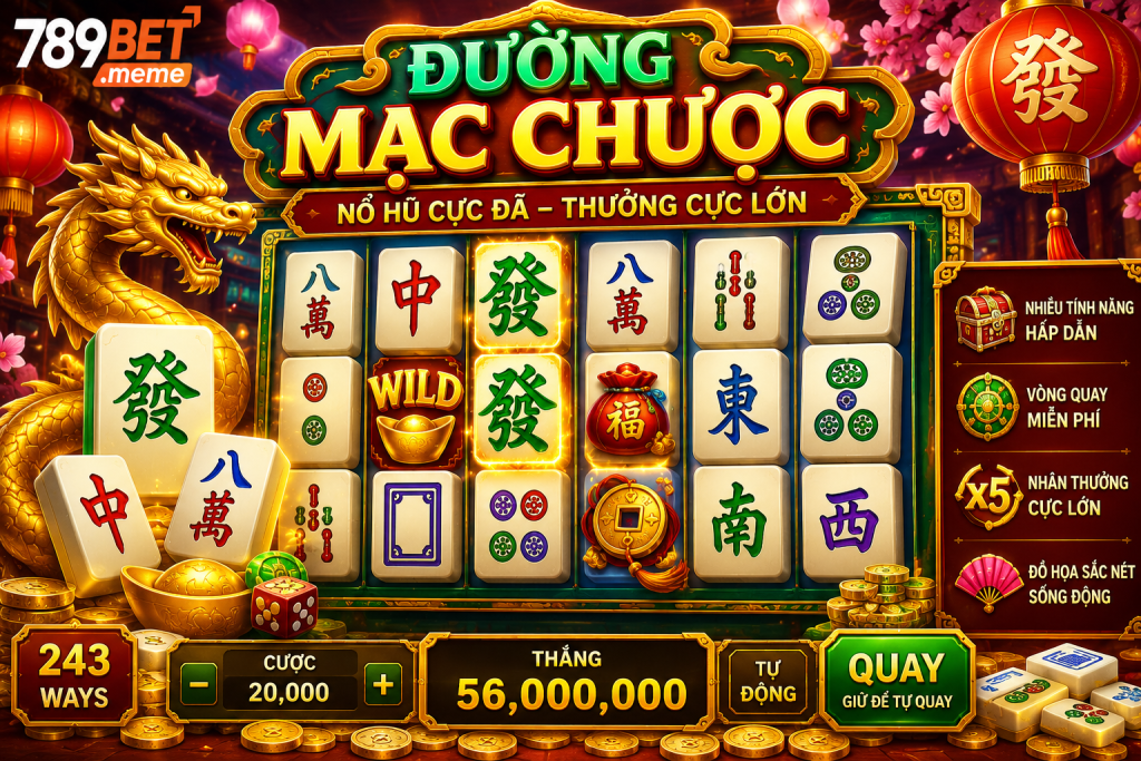 Giao diện Đường Mạc Chược với các quân bài mạt chược đặc trưng