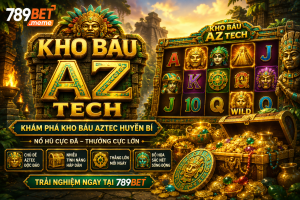 Giao diện Kho Báu AZ Tech với đền thờ và kho báu cổ đại