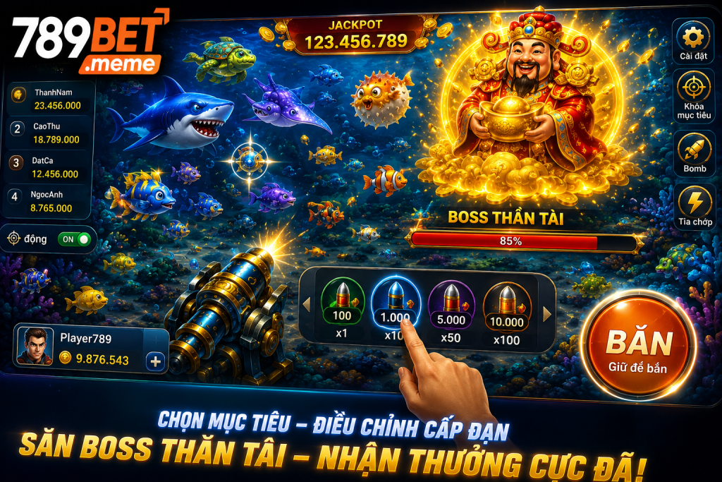 Người chơi lựa chọn mục tiêu và điều chỉnh cấp đạn trước khi săn Boss Thần Tài