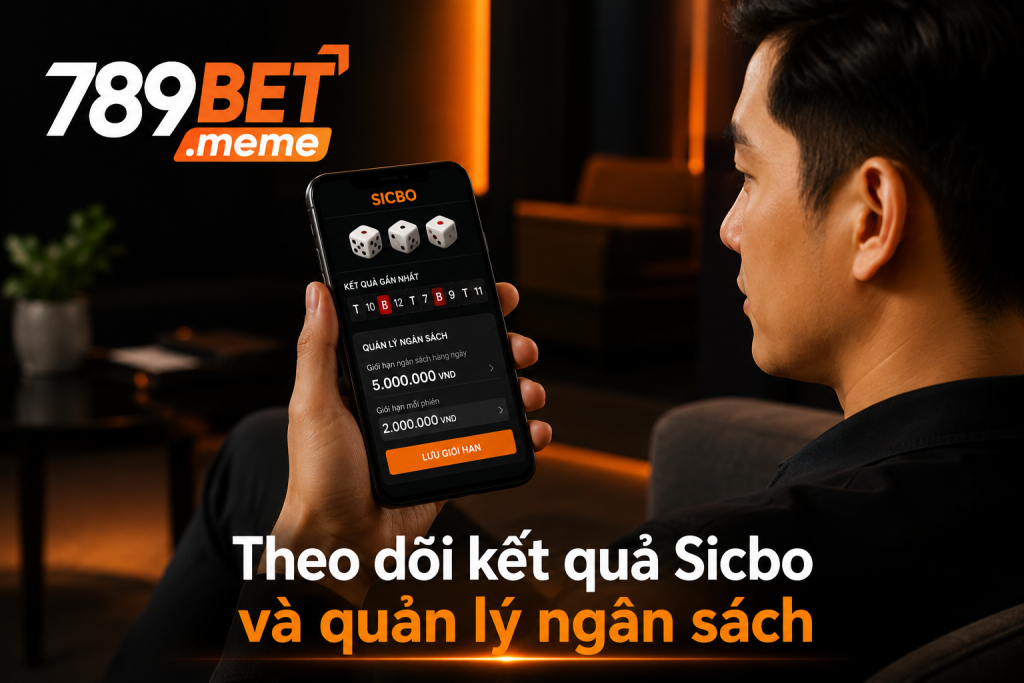 Người chơi theo dõi kết quả Sicbo trên điện thoại và thiết lập giới hạn ngân sách